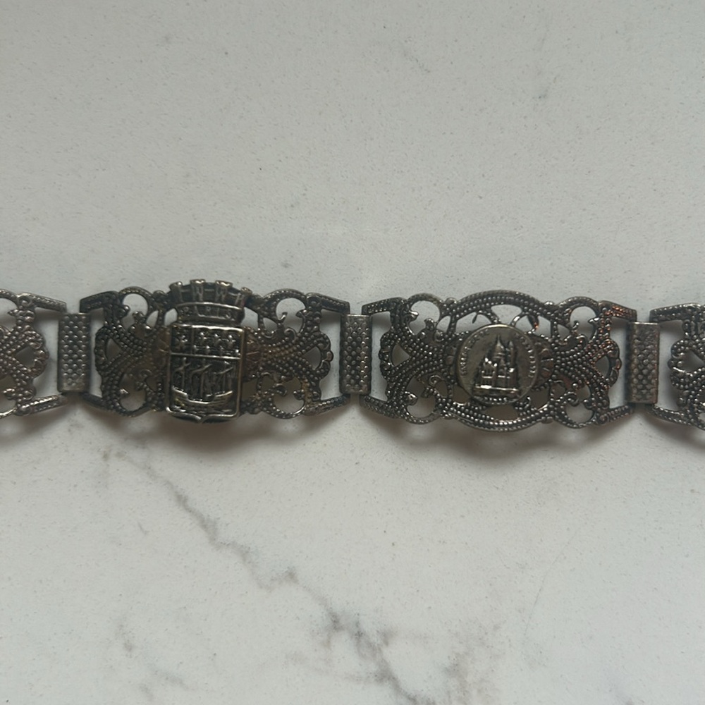 Antique Vintage Paris monument bracelet made in France filigree art nouveau - Picture 3 of 5